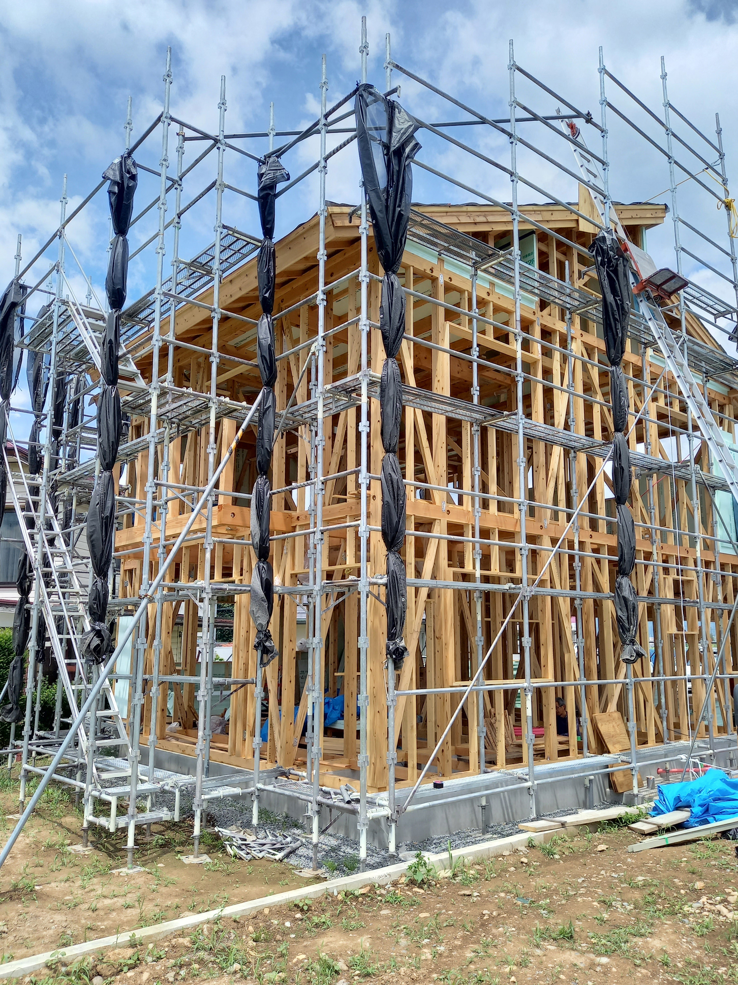 中野市の現場 壁下地1
