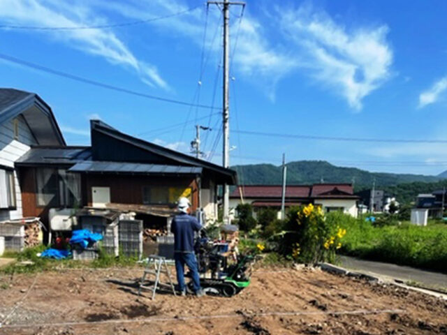 飯綱町の現場 地盤調査