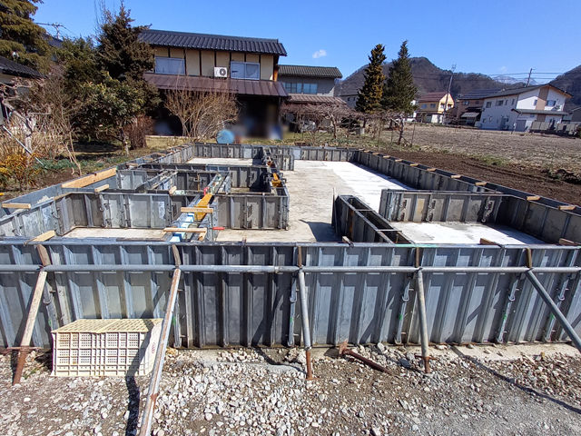 中野市　平屋新築　基礎立ち上がり