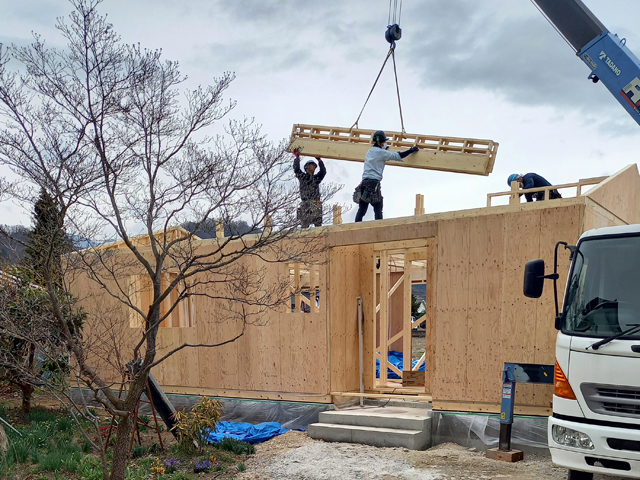 中野市　平屋新築　建て方