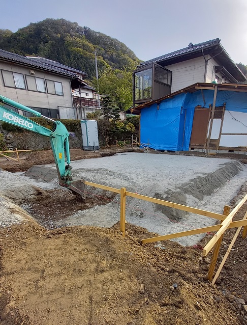 中野市　新築　基礎工事①